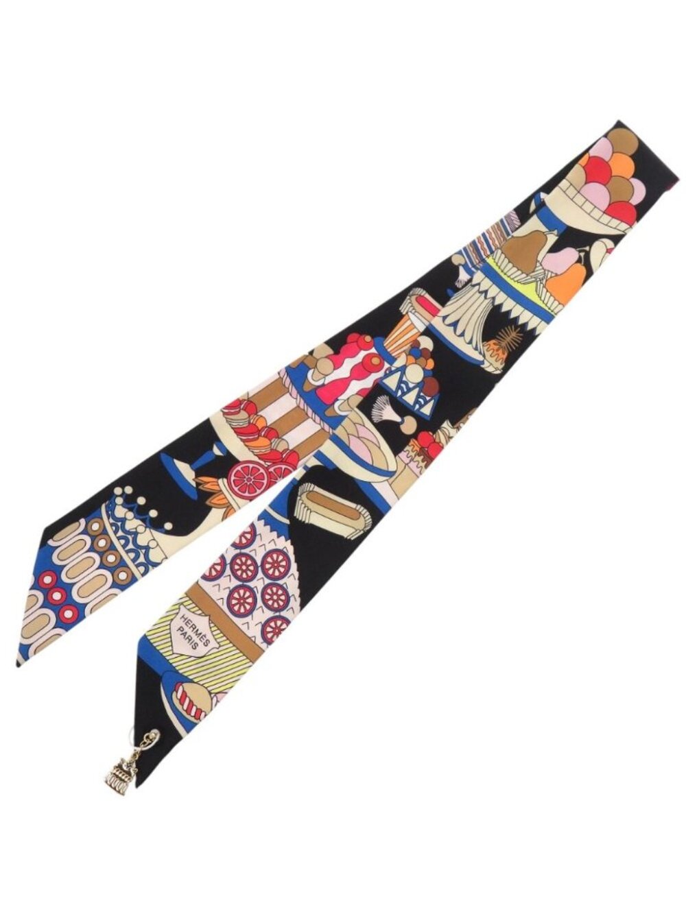 Hermes Twilly Charm Patty Three Francaise Silk Multicolor Scarf